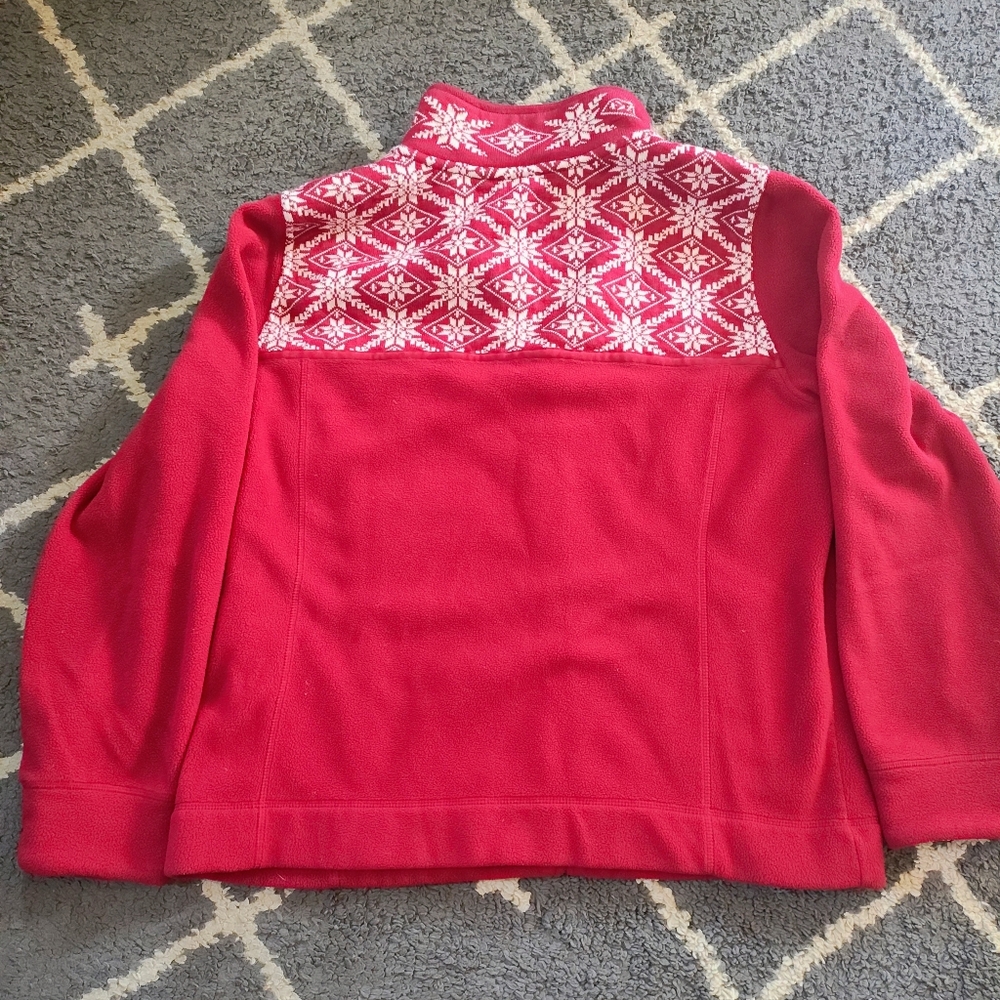 LL Bean Full Zip Fair Isle Nordic Fleece Jacket XL - Picture 2 of 4